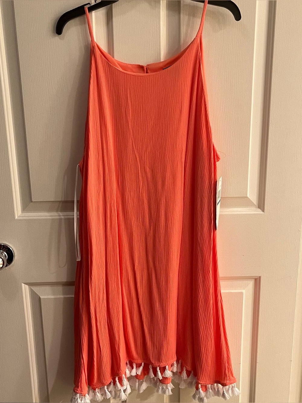 Nina Leonard Sugar Coral Tassel Hem Swing Dress XL NWT